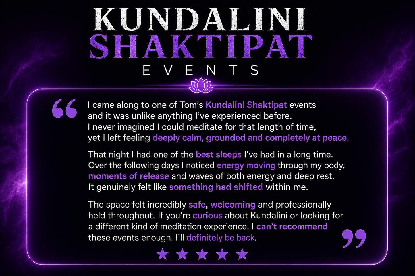 An Evening of Kundalini Activation- 21/08/26